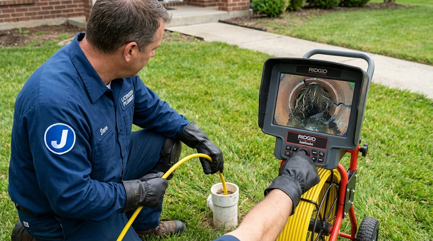 Sewer camera inspection being performed by Johns Plumbing LLC in Royal Oak